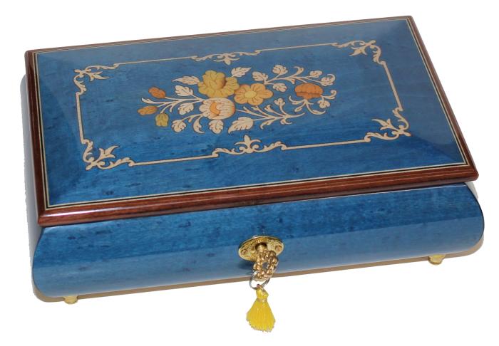 Nr.70CF06 Intarsien Blumen Blau